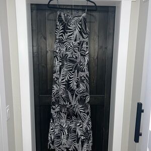 Banana Republic Leaf Pattern Maxi Sun Dress